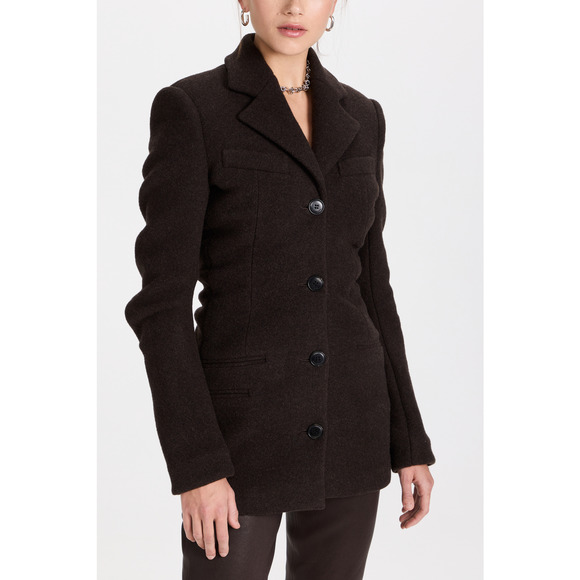 Alexander Wang 'Fitted' Black Wool Jacket With Stacked Detail Size 8 - NWT - Picture 1 of 5